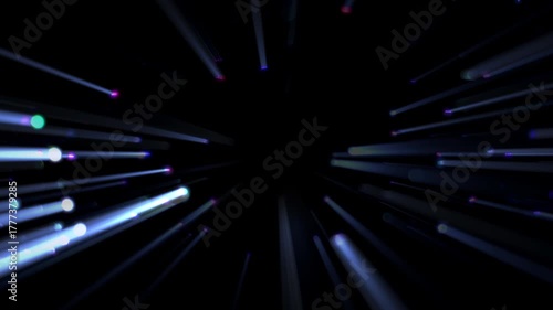 Glowing Multi Color Particles and Light Rays Loop Animation Abstract Background