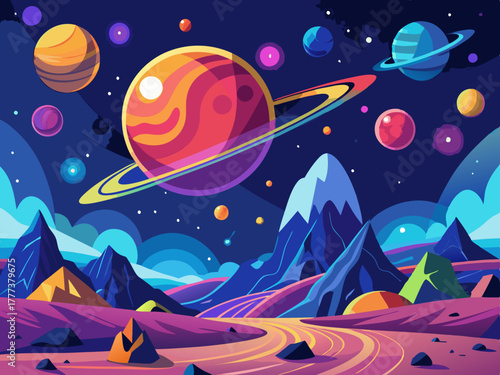 colorful illustration of a space