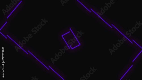 Neon Glowing Line Pattern Background Animation on Black Background- 4K