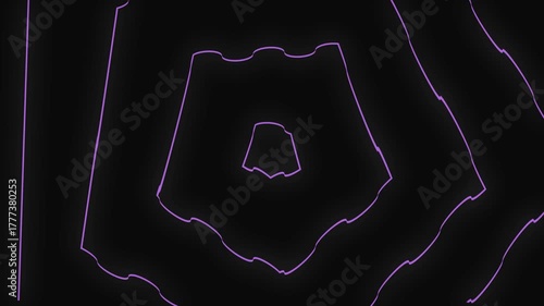 Neon Glowing Line Pattern Background Animation on Black Background- 4K