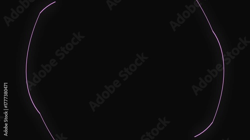 Neon Glowing Line Pattern Background Animation on Black Background- 4K