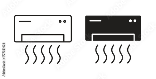 Air conditioner icon concept set. Simple icon collection