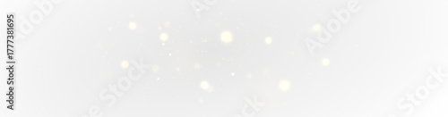 Christmas dust glowing bokeh confetti light and glitter texture overlay for your design. Festive sparkling gold dust png. Holiday powder dust for cards, invitations, banners.