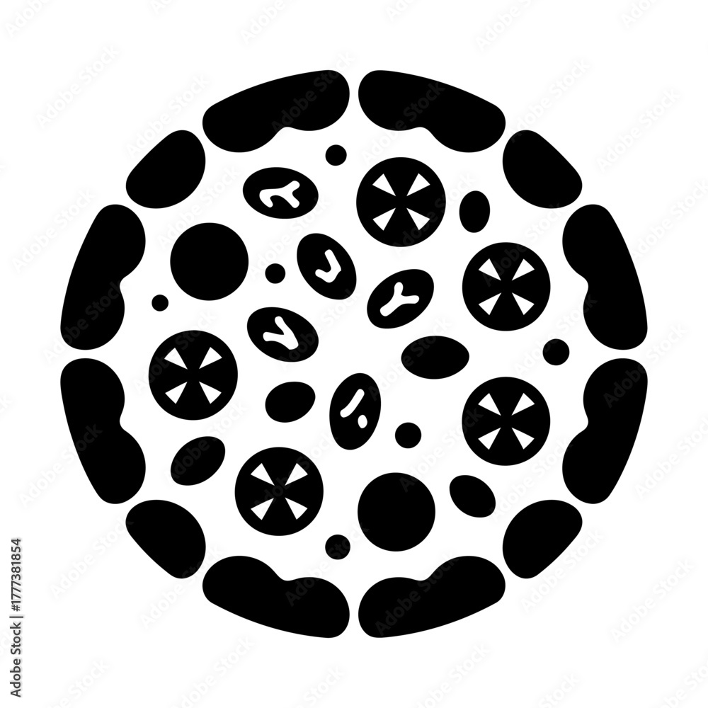 Fototapeta premium Pizza icon Silhouette vector on white background