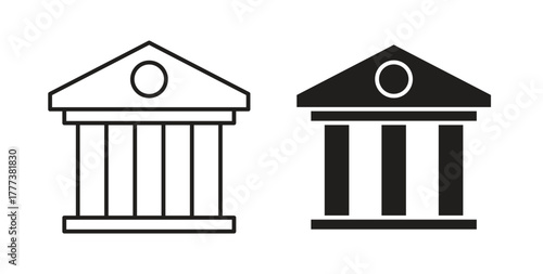 Bank icon concept set. Simple icon collection