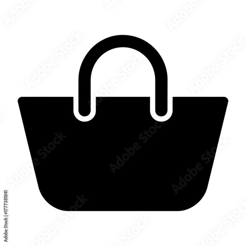 shopping bag icon Silhouette vector on white background