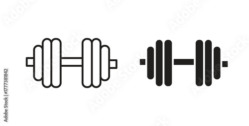 Barbell icon concept set. Simple icon collection