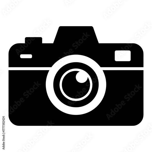 digital camera Icon Silhouette vector style on white background