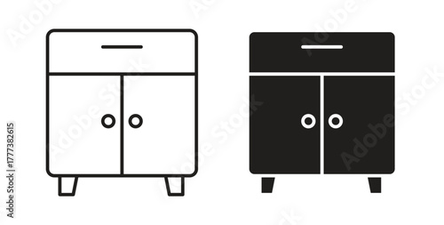 Cabinet icon concept set. Simple icon collection