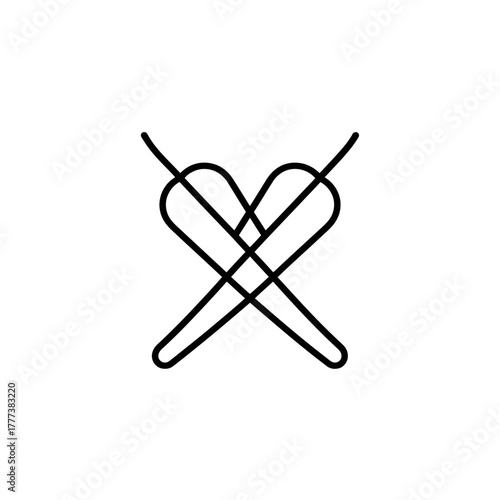 Abstract heart icon crossed lines representing rejection or absence