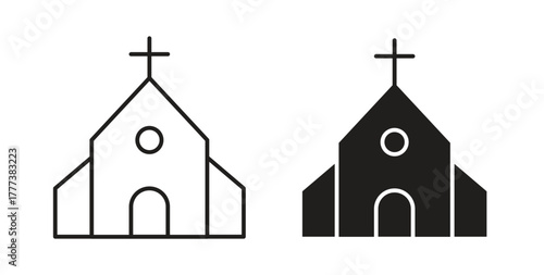 Church icon concept set. Simple icon collection