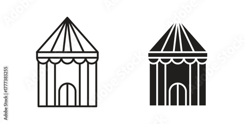 Circus tent icon concept set. Simple icon collection