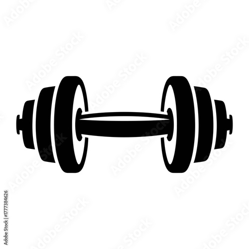dumbbell icon Silhouette vector on white background