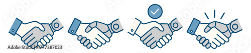 Robot and human handshake icon. Artificial intelligence partnership and technology cooperation concept on transparent background