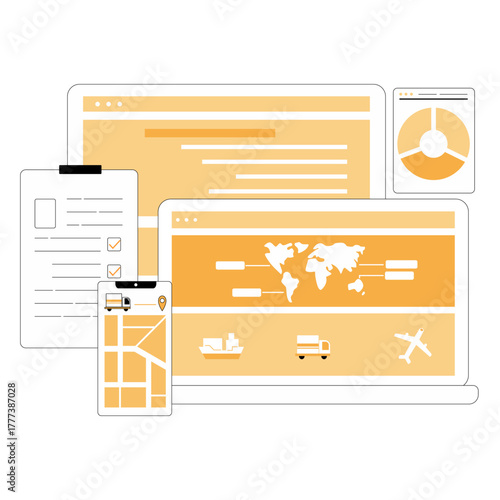 Logistics software abstract concept vector illustration 