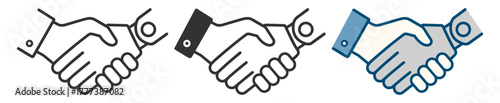 Robot and human handshake icon. Artificial intelligence partnership and technology cooperation concept on transparent background
