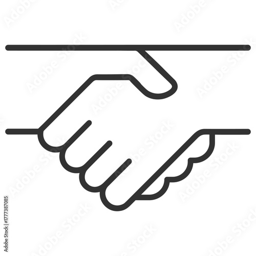 Handshake icon. Business agreement, partnership, friendship and trust concept on transparent background