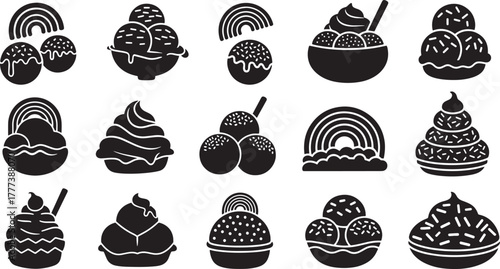 Rainbow ice cream desserts and treats sweet