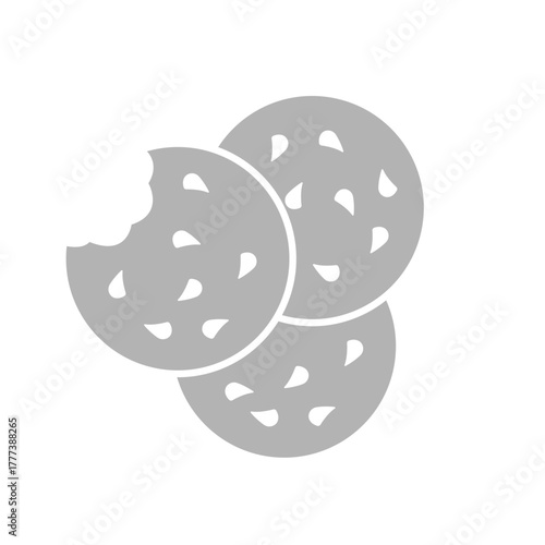 cookie icon on white background, food, delicacy, vector illustration