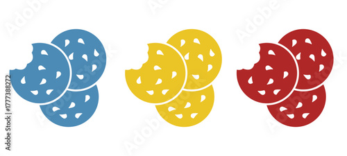 cookie icon on white background, food, delicacy, vector illustration