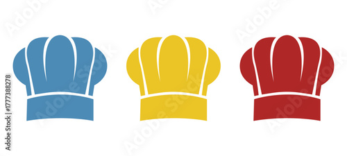 chef hat icon on white background, vector illustration