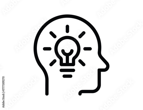 Unlock your creative potential with innovative thinking ideas that spark bright results inside a head, illuminating solutions for success, problem solving, and business growth