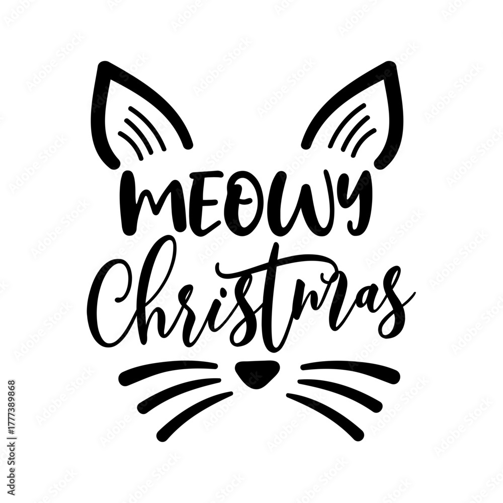 Fototapeta premium Meowy Christmas Svg