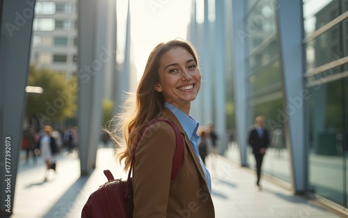 young business woman traveling stock photo. High quality