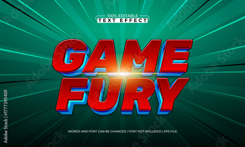 game fury editable esport text effect for team logo and gaming title