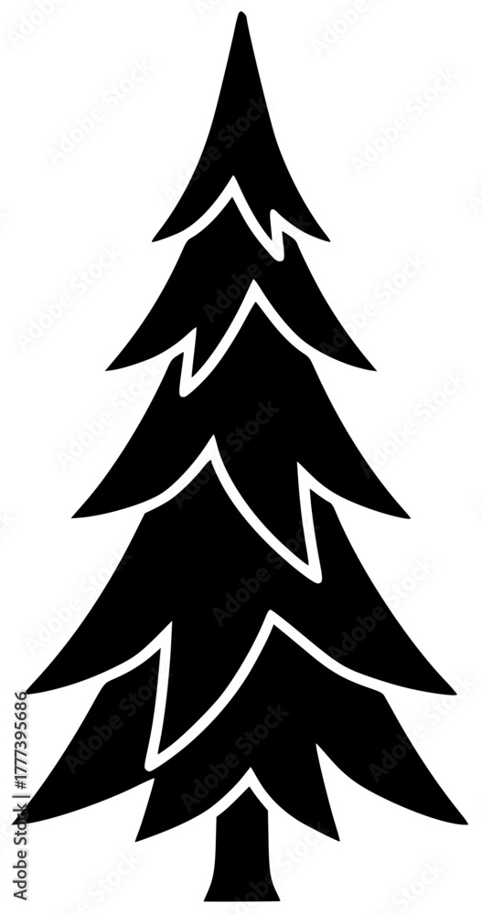 Obraz premium forest illustration tree silhouette pine logo nature icon spruce outline wood plant branch environment fir green evergreen symbol natural shape for vector graphic background