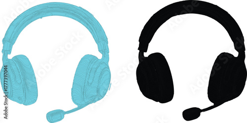 The image features black headphone   Each , plush covering that provides warmth and comfort for the ears,