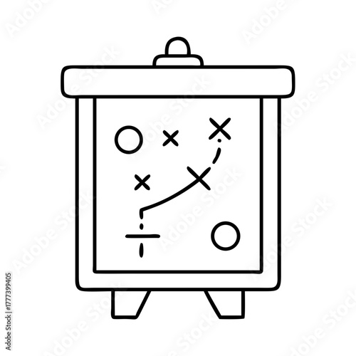 Football x and o strategy board with diagram and markers