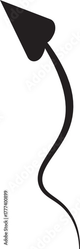 Hand-Drawn Curving Doodle Arrow Symbol