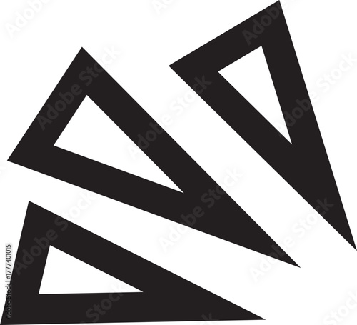Abstract Hand-Drawn Triangle Shapes Burst