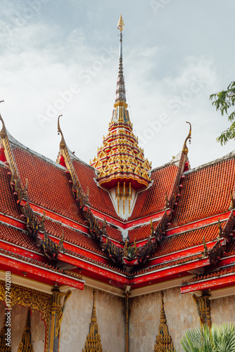 Details of olden roof spire at Wat Chalong, Phuket