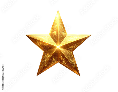  Fantasy Floating Gold Star with Glitter Dust PNG