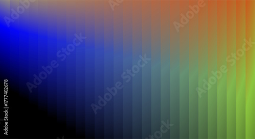 Abstract gradient of blue green and orange pixels