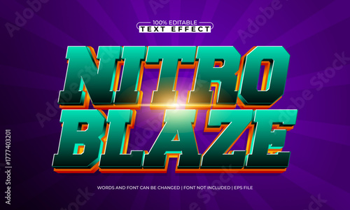 nitro blaze editable motorsport text effect for flyer and logo