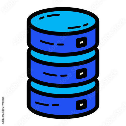 Network and Database Filled Icon  | Cloud Computing and Data Server Vector Illustration for Web, App, and Technology Design