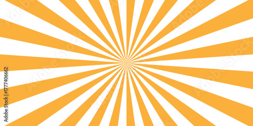 Vector sunray stripe background. Light sunburst glowing background. Sunburst pattern summer social banner. vector illustration pattern beam rays. Spiral radial striped backdrop design.	