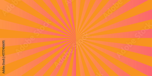 Vector sunray stripe background. Light sunburst glowing background. Sunburst pattern summer social banner. vector illustration pattern beam rays. Spiral radial striped backdrop design.	