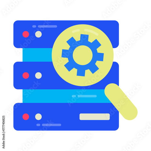 Network and Database Flat Icon  | Cloud Computing and Data Server Vector Illustration for Web, App, and Technology Design