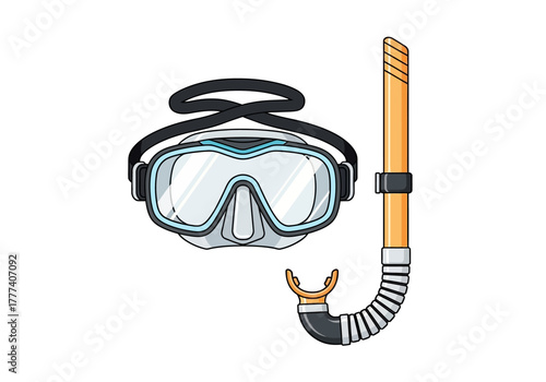 Snorkel and Mask Set for Underwater Exploration and Diving Adventures.