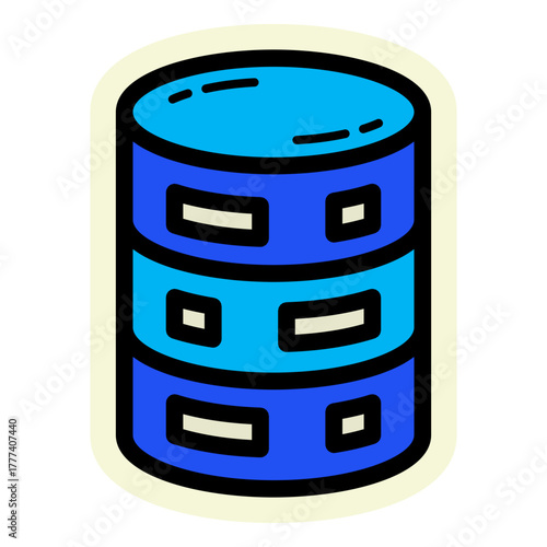 Network and Database Sticker Icon  | Cloud Computing and Data Server Vector Illustration for Web, App, and Technology Design