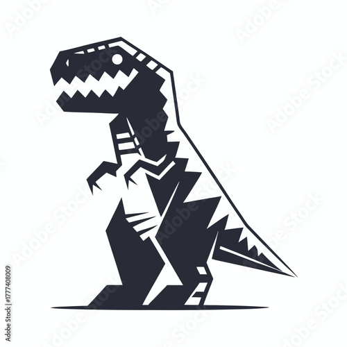 Simple of a Standing Dinosaur with White Background