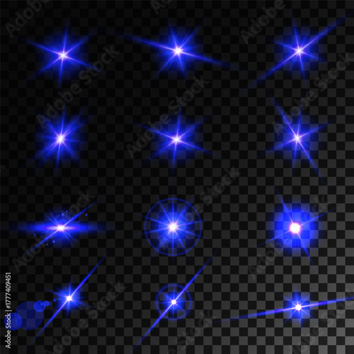 Lens Flare, light glow effect. sun or realistic shining star with backlight effect.
bokeh glitter and sparkles or sparkles on transparent background.
