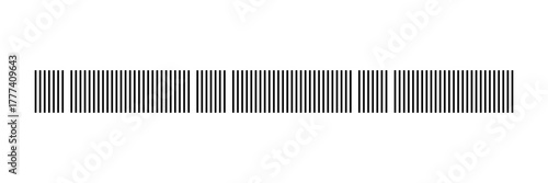 Slash line. Border with diagonal lines. Geometric print for caution tape or barrier. Angle of tilt parallel stripes. Black pattern isolated on white background