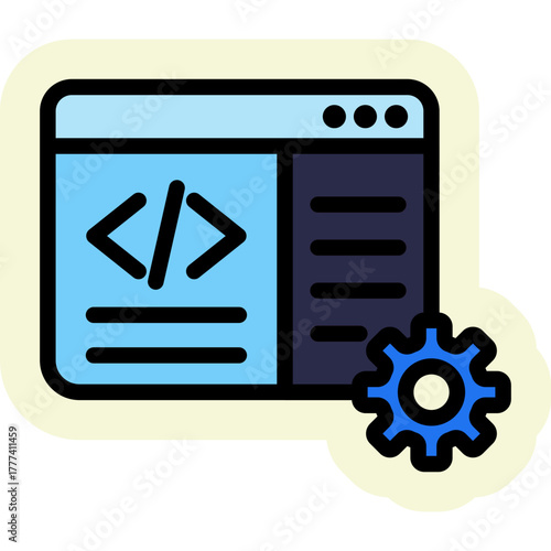 Coding Icon Isolated on Transparent Background. Programming and Software Development Vector Illustration for Web, App, and Technology Design