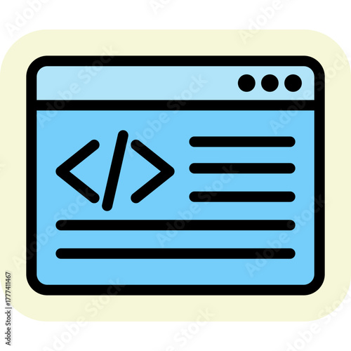 Coding Icon Isolated on Transparent Background. Programming and Software Development Vector Illustration for Web, App, and Technology Design