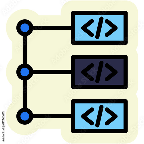 Coding Icon Isolated on Transparent Background. Programming and Software Development Vector Illustration for Web, App, and Technology Design